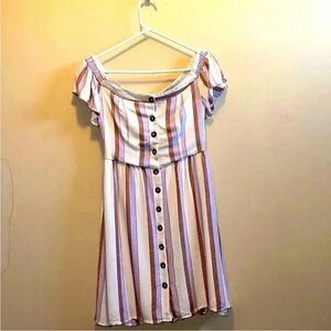 Striped Off-Shoulder Dress